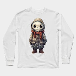 Spooky skull figure in mask perfect for halloween ! Smile face :) Long Sleeve T-Shirt